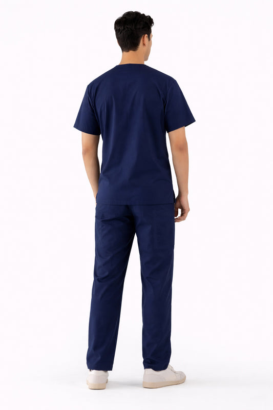 Navy Blue 5-Pocket Medical Scrub Set