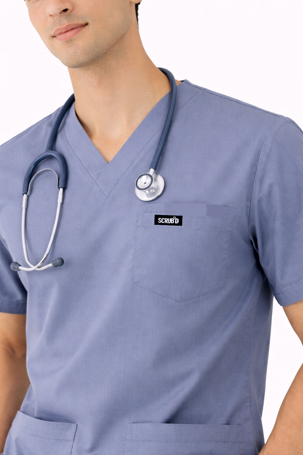 Slate Grey 5-Pocket Modern Fit Scrub Set