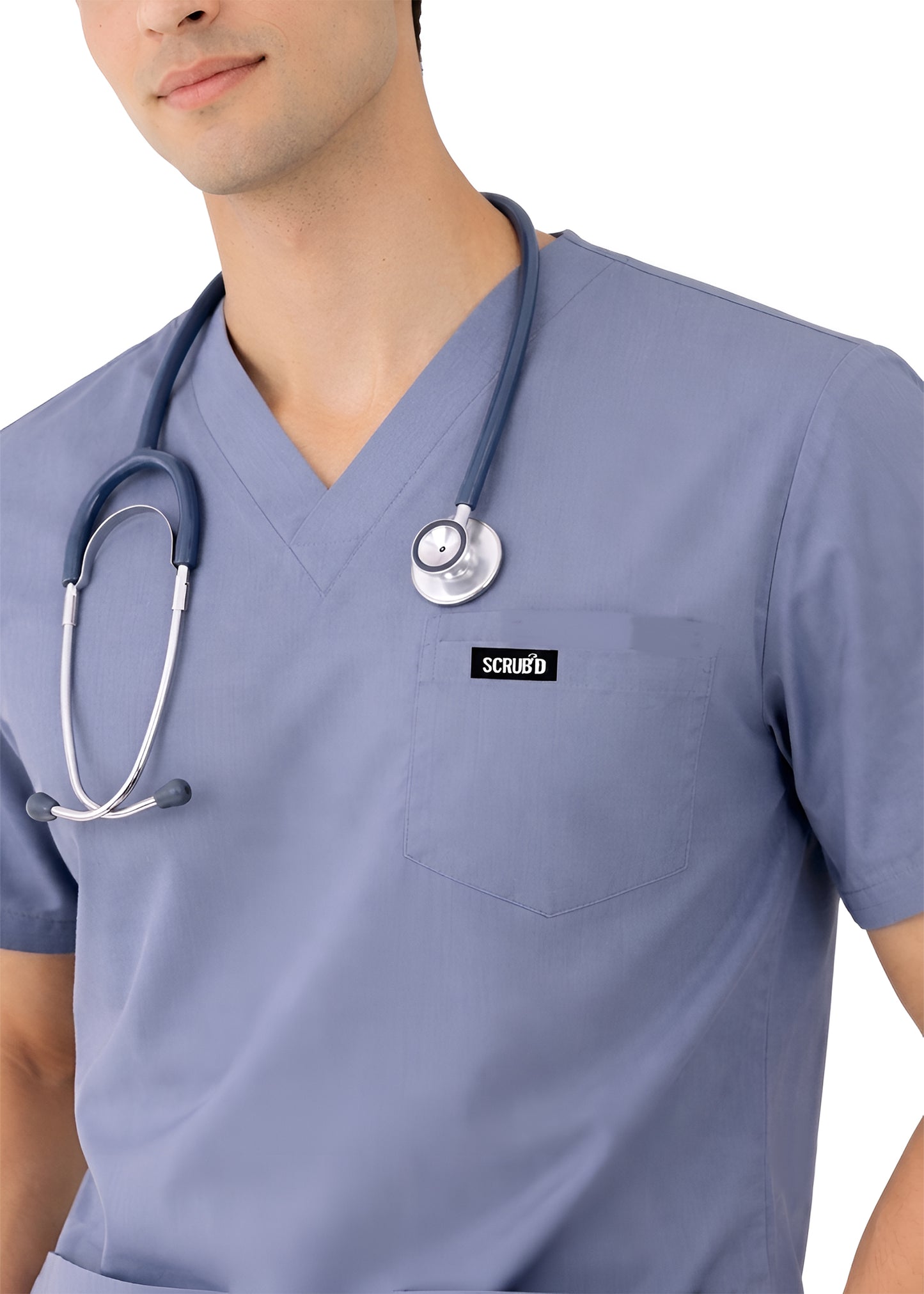 Slate Grey 5-Pocket Modern Fit Scrub Set