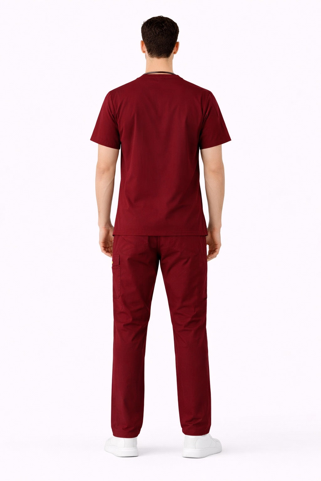 Wine Red 5-Pocket Scrub Set