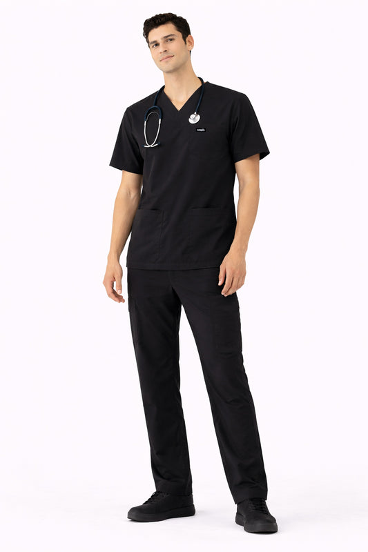 Classic Black 5-Pocket Scrub