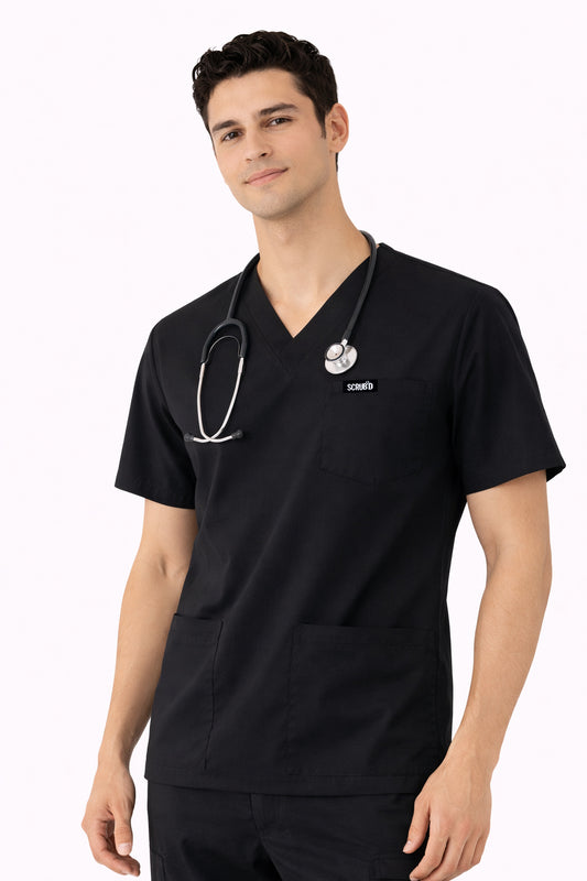 Classic Black 5-Pocket Scrub