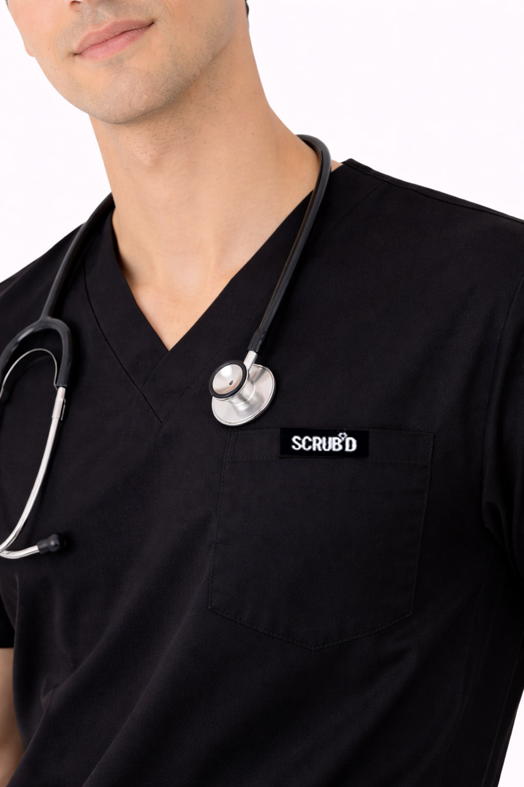 Classic Black 5-Pocket Scrub