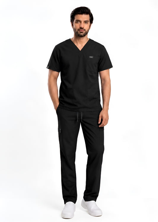 Comfort Flex Black Scrub Set