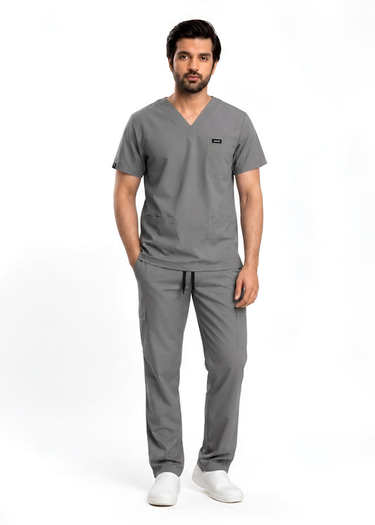 Comfort Flex 5 Pocket Grey Scrub Set