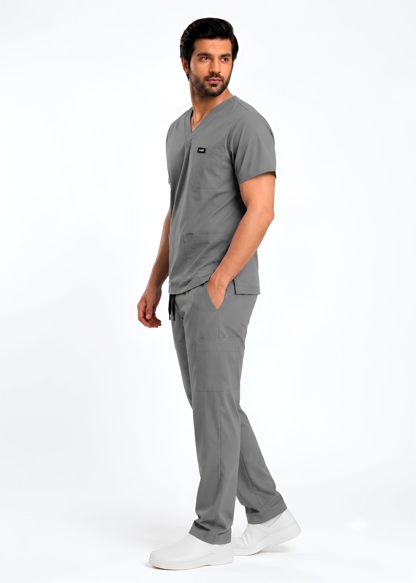 Comfort Flex 5 Pocket Grey Scrub Set
