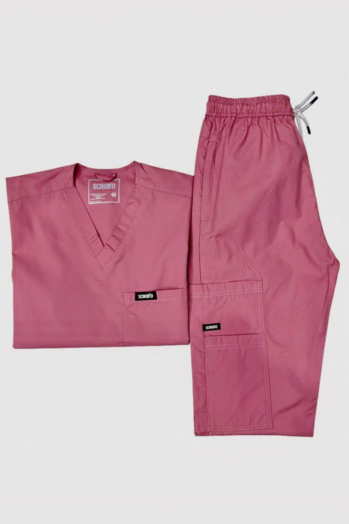 Mauve Pink 5-Pocket Women’s Scrub Set