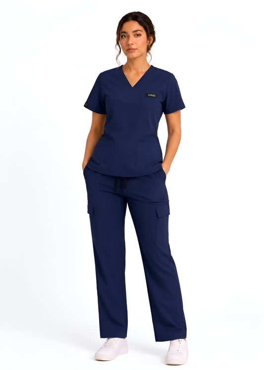 Comfort Flex Women Navy Blue Scrub Set