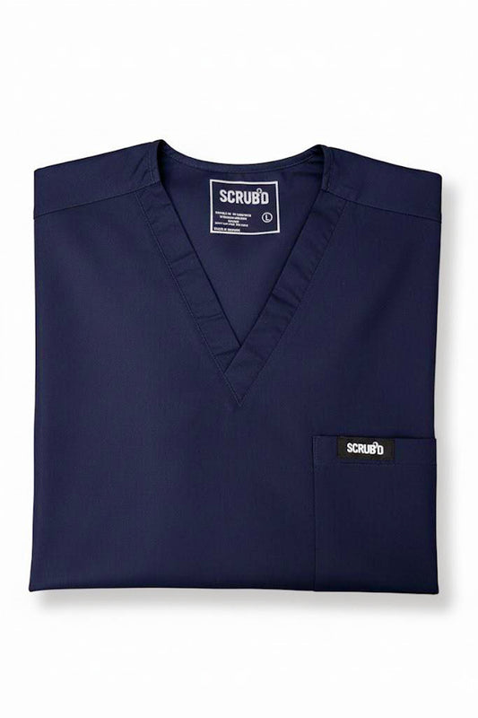 Navy Blue 5-Pocket Medical Scrub Set