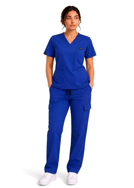 Comfort Flex Women Royal Blue Scrub Set