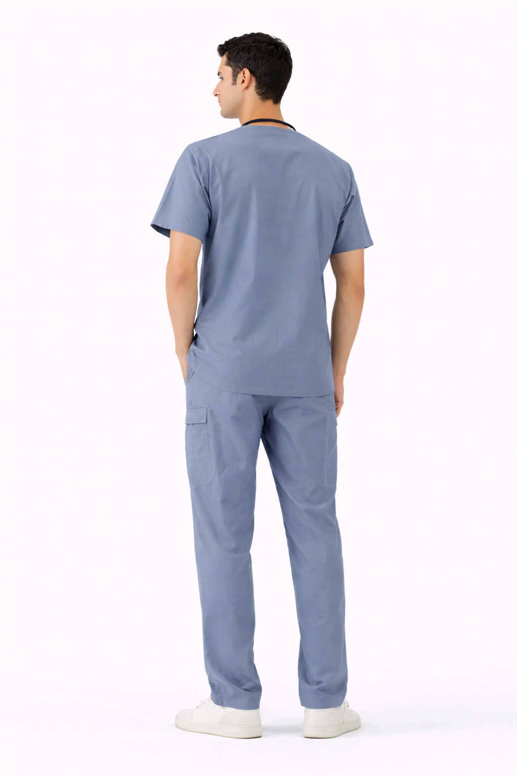 Slate Grey 5-Pocket Modern Fit Scrub Set