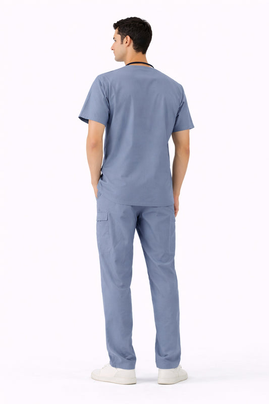 Slate Grey 5-Pocket Modern Fit Scrub Set
