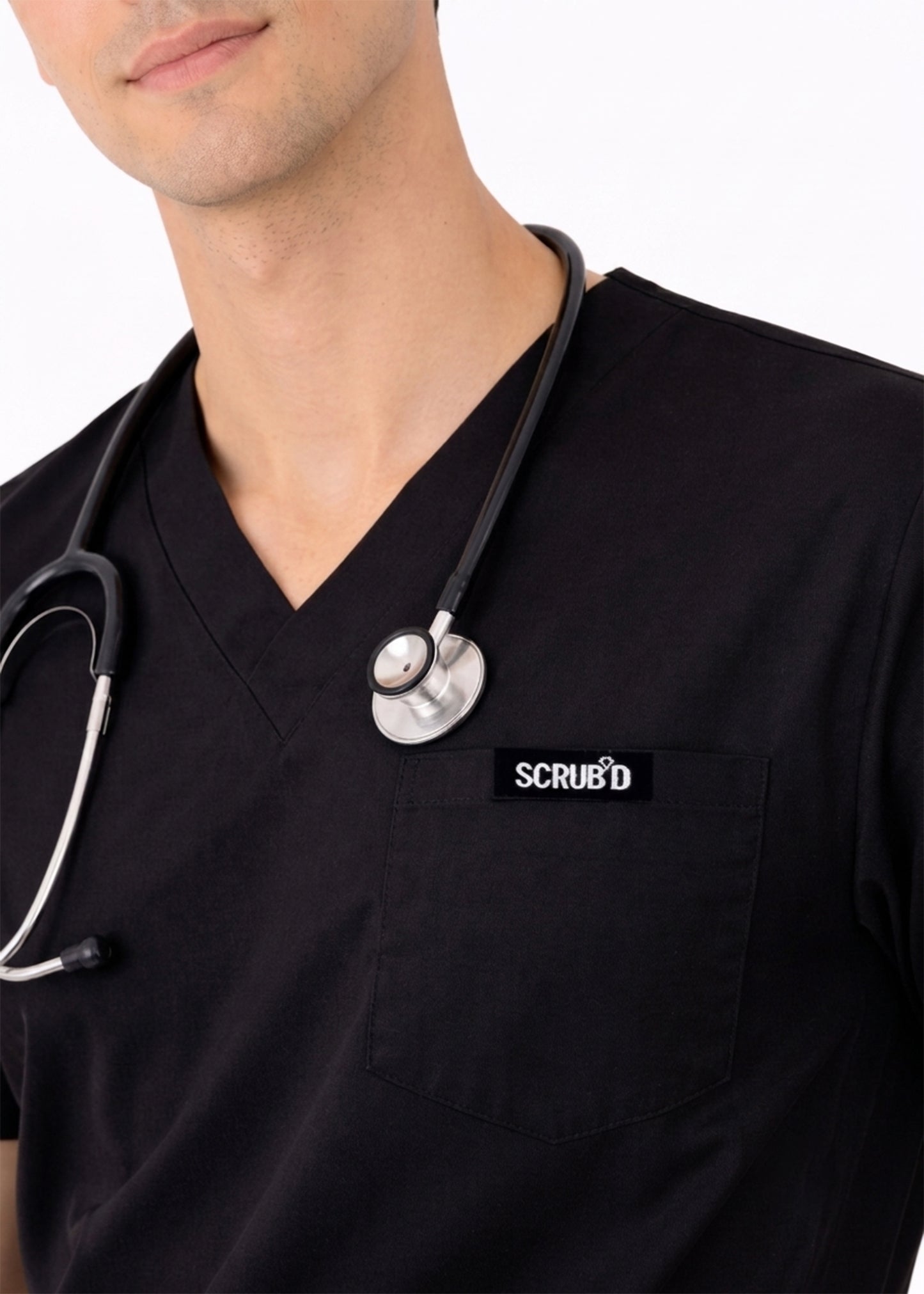 Classic Black 5-Pocket Scrub