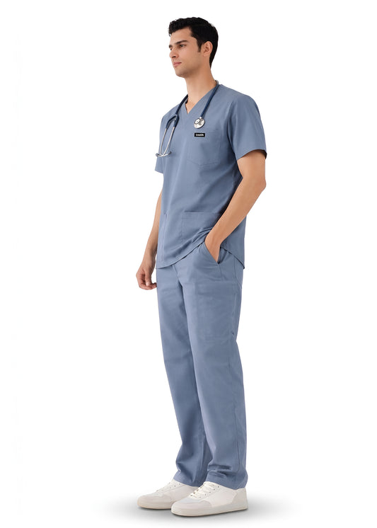 Slate Grey 5-Pocket Modern Fit Scrub Set