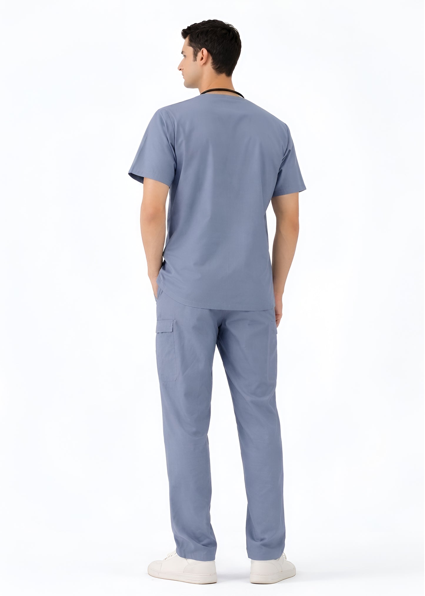 Slate Grey 5-Pocket Modern Fit Scrub Set