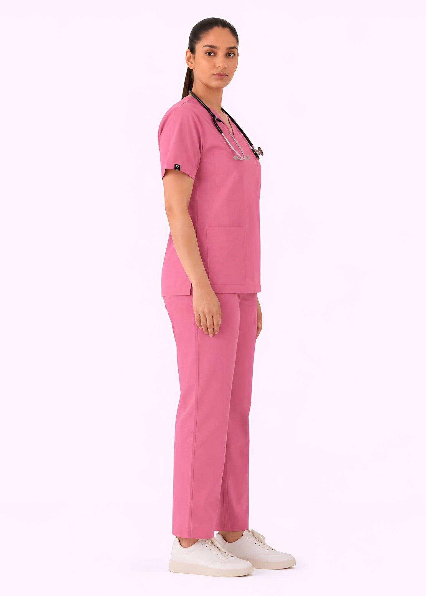 Mauve Pink 5-Pocket Women’s Scrub Set