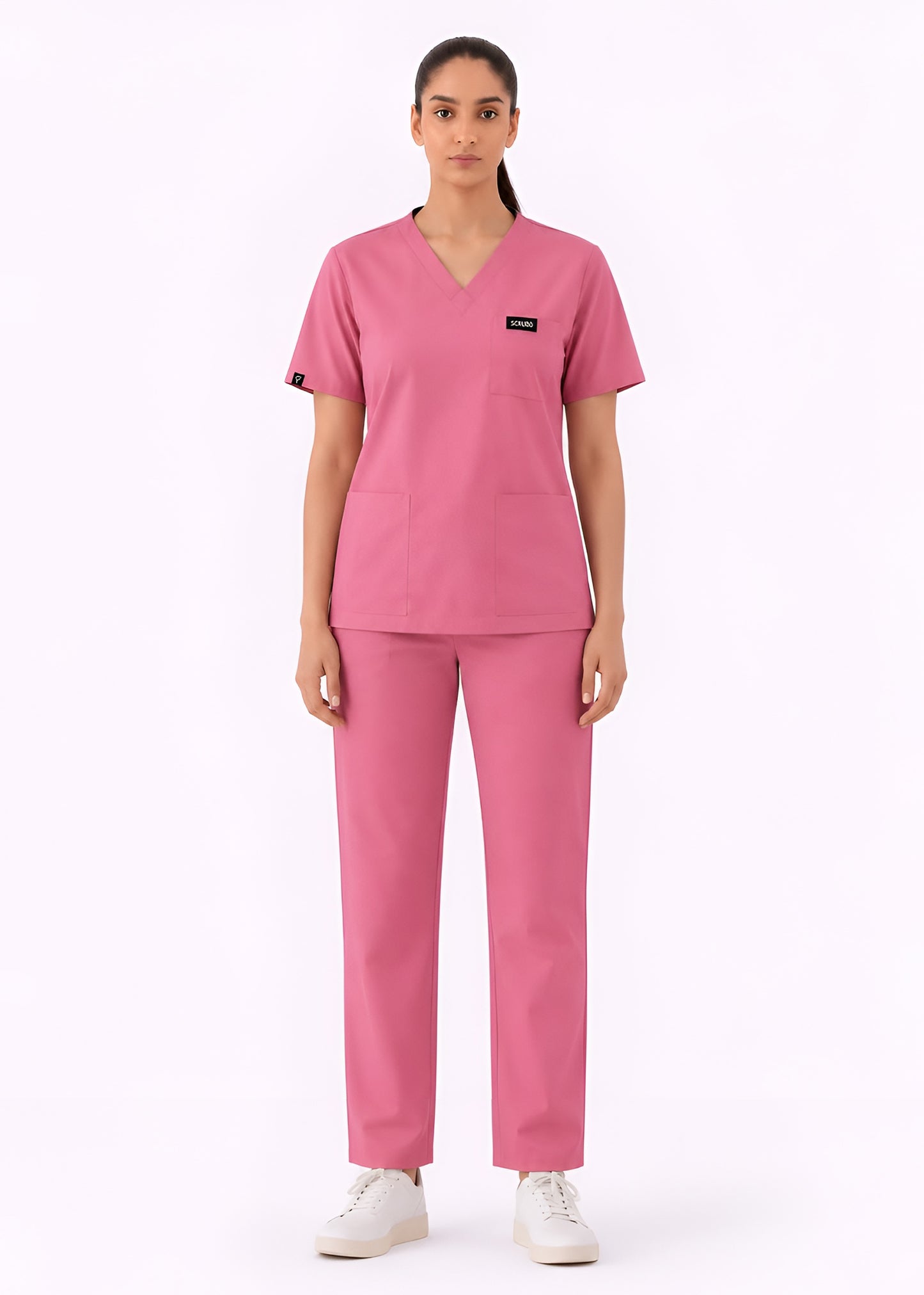 Mauve Pink 5-Pocket Women’s Scrub Set