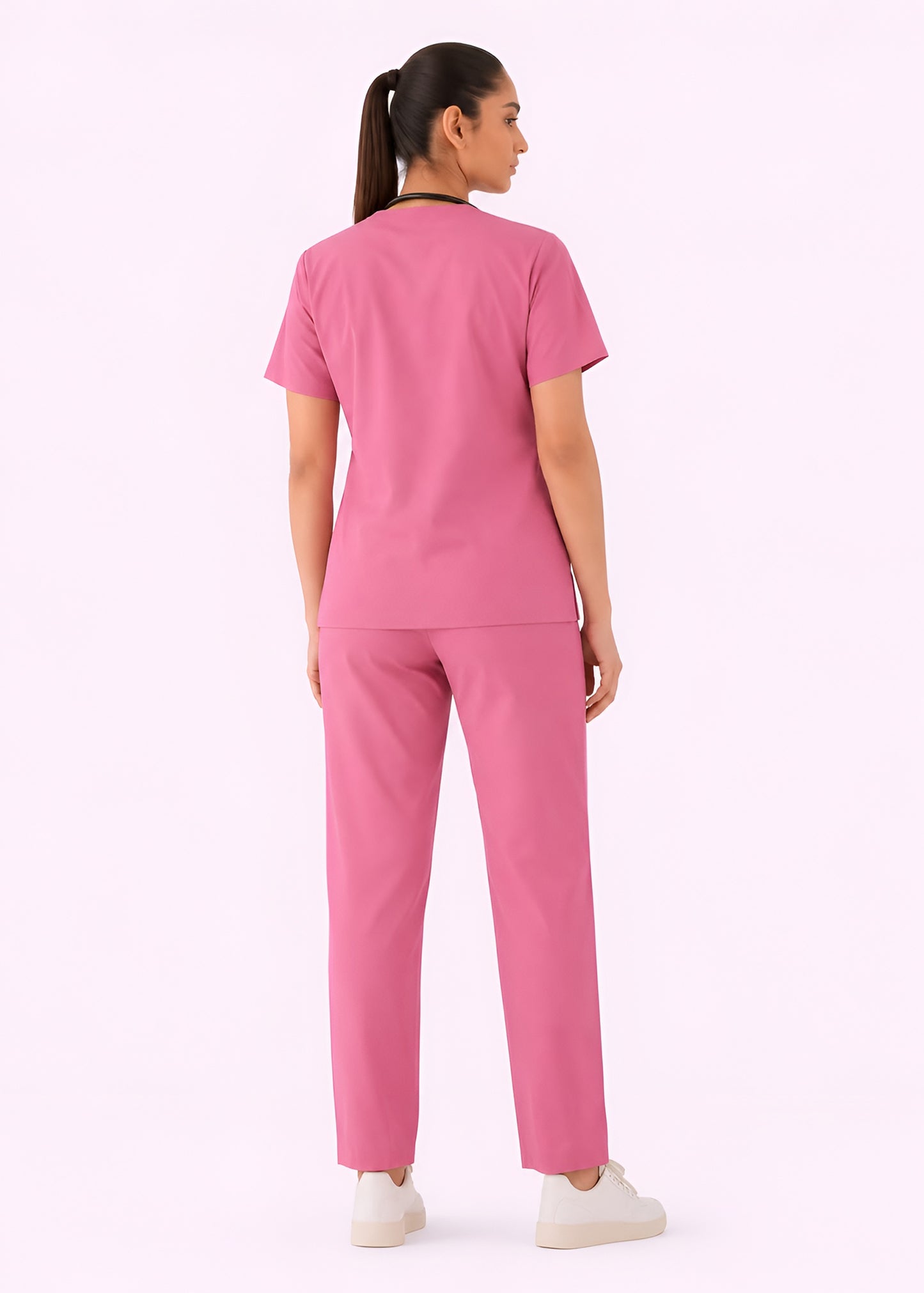 Mauve Pink 5-Pocket Women’s Scrub Set