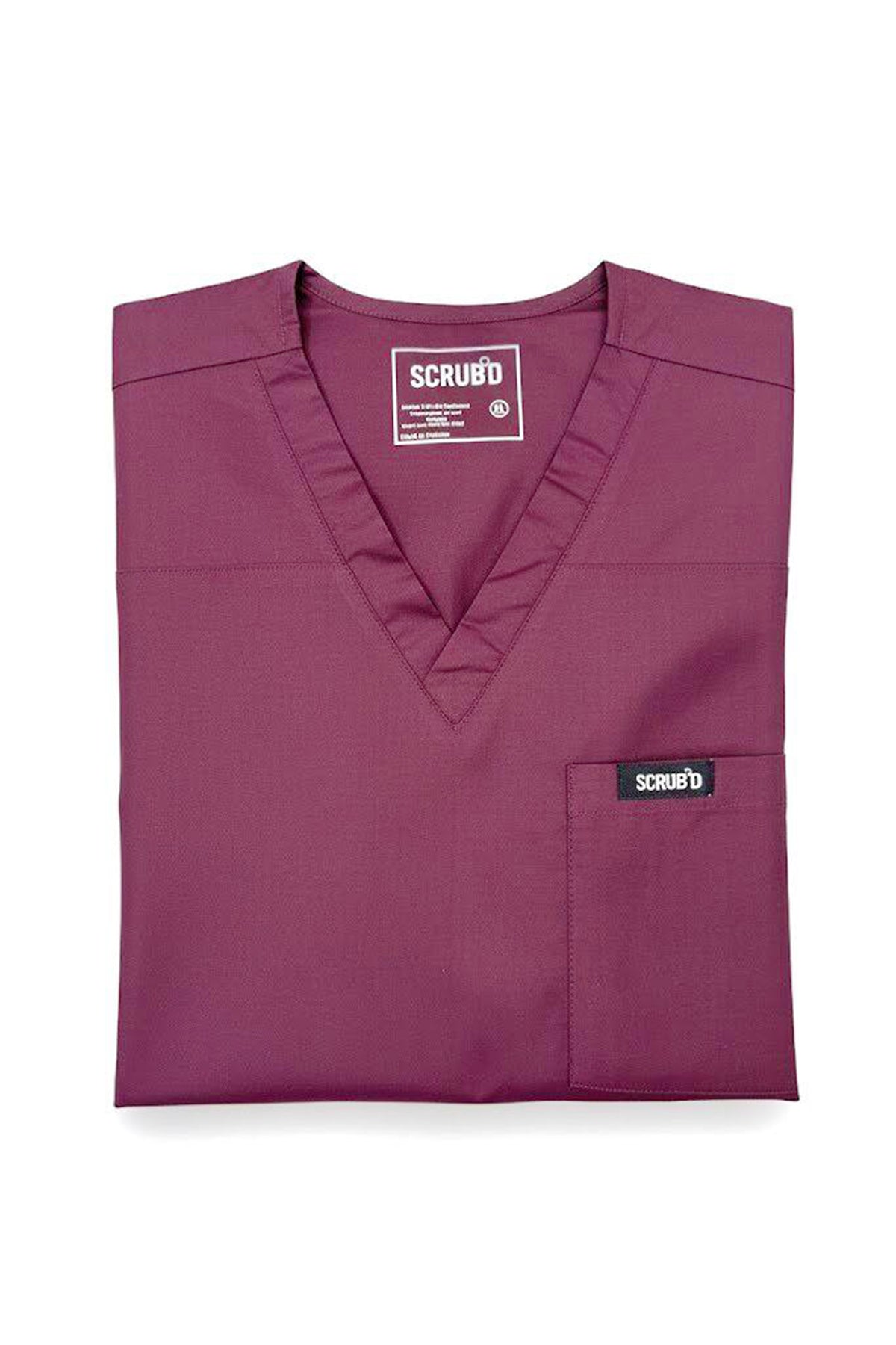 Wine Red 5-Pocket Scrub Set