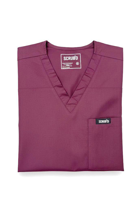 Wine Red 5-Pocket Scrub Set